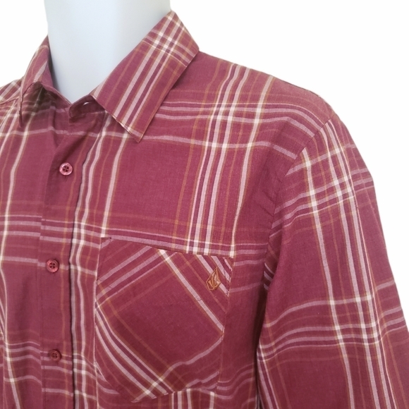 VOLCOM Ex Factor Grey Plaid Shirt  - Men's - Picture 2 of 6